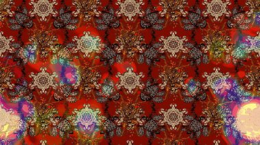 Çiçek arkaplan. Raster illüstrasyonu. Doğum günü kartı ya da düğün davetiyesi. Kahverengi, kırmızı ve bej renklerde. Çiçekli tebrik kartı. Suluboya çiçek buketi.