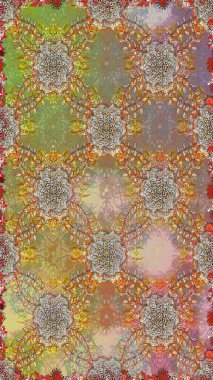 Kahverengi renkli çiçekler. Hediye ambalaj kağıdı, tebrik kartları, posterler ve pankart tasarımı. Raster düz çiçekleri pürüzsüz desen.