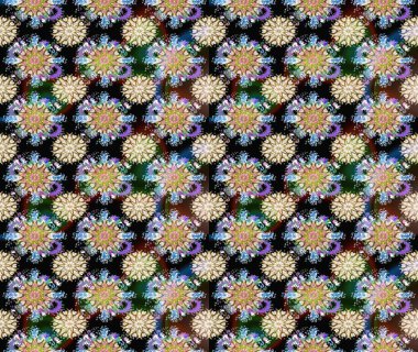 Çiçekler, suluboya ile sorunsuz çiçek desenli. Raster desen. Fantezi kumaş deseni.