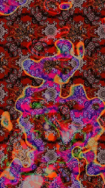 Hediye ambalaj kağıdı, tebrik kartları, posterler ve pankart tasarımı. Kahverengi, kırmızı ve mor renkte çiçekler. Raster düz çiçek çizim deseni.