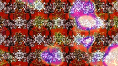 Soyut etnik raster çizim kalıbı. Arkaplan dokusu, duvar kağıdı, çiçek teması kahverengi, kırmızı ve nötr renklerde. Kabile sanatı boho baskısı, klasik çiçek arkaplanı.