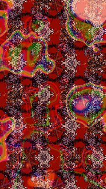 Doğal kozmetik ürünleri, parfüm, çiçekçi dükkanı için bahar ihalesi tasarımı. Paket kağıdı için en iyisi. Karşılama ya da düğün geçmişi olarak kullanılabilir. Kırmızı, kahverengi ve pembe lale çiçekleriyle Raster eskiz deseni.