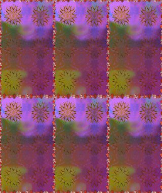 Raster - stok. Kahverengi çiçekli pürüzsüz desen, suluboya çiçek deseni, sevimli çiçek, duvar kağıdı, kart veya kumaş için fayanslı.