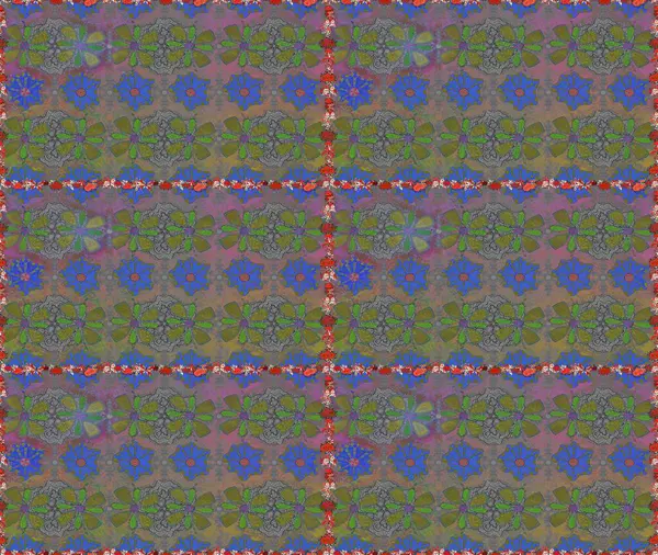 Kusursuz çiçek deseni. Raster illüstrasyonu. Raster illüstrasyonu. Asya tekstil tarzında. Gri ve kahverengi renkte çiçekler.