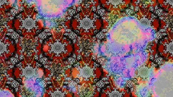 Renkli Yaz Temalı eskiz kalıbı. Düz Çiçek Elementleri Tasarımı. Raster illüstrasyonundaki çiçek desenli çizim. Çiçekler gri, kahverengi ve nötr renklerde.