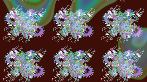 Suluboya çizim kalıbı. Çiçek izi. Suluboya tarzında kahverengi renkte çiçekler.