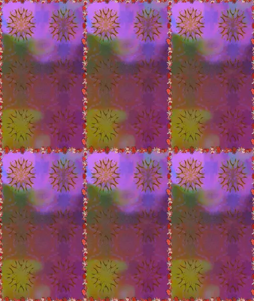 Raster - stok. Kahverengi çiçekli pürüzsüz desen, suluboya çiçek deseni, sevimli çiçek, duvar kağıdı, kart veya kumaş için fayanslı.