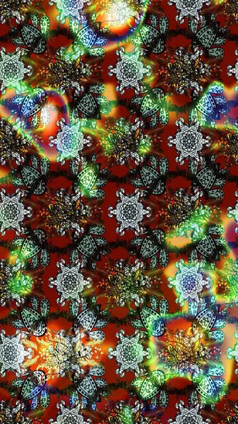 Suluboya çiçekli çiçek deseni. Kahverengi, yeşil ve gri renklerde güzel bir tekstil. Raster illüstrasyonu.