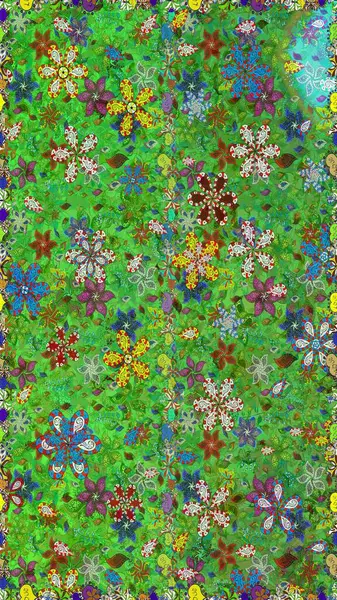 Klasik çiçek tasarımı elementleri. Raster illüstrasyonu. Yeşil ve kahverengi kıvırcık çiçekler yeşil ve kahverengi renklerde.