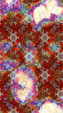 Düz Çiçek Elementleri Tasarımı. Çiçek deseni. Raster güzel kumaş deseni çiziyor. Renkli Bahar Teması çizim şablonu.