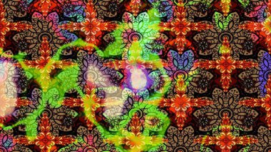 Kahverengi renklerde. Raster illüstrasyonu. Kahverengi renkte kahverengi papatya deseni.