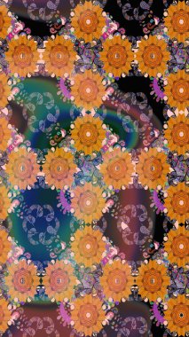 Eskiz modeli etnik tasarım. Çiçekleri, deniz kabukları, mandalaları ve suluboya efektleriyle donanma geçmişi. Yatak çarşafları, ceket, paket tasarımı, kumaş ve moda kavramları için tekstil baskısı.