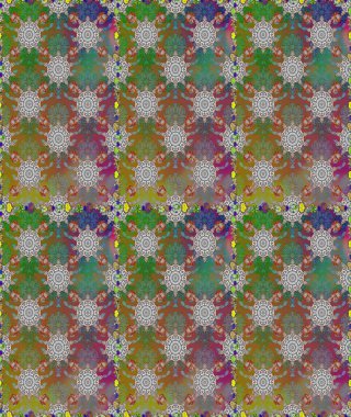 Çiçek süsü ile kusursuz desen. Raster illüstrasyonu. Kahverengi renkte çiçekler.