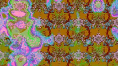 Kıvırcık, parlak örgü. Raster illüstrasyonu. Desen, çizim, çiçek sınırı. Çiçek çelengi. Güzel, parlak, pürüzsüz kumaş, tuval. Klasik eski arkaplan.