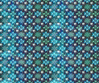 Çiçekli karalama şeklinde Raster çiçek deseni. Mavi renkli çiçekler. Yumuşak, bahar çiçekli arka plan.