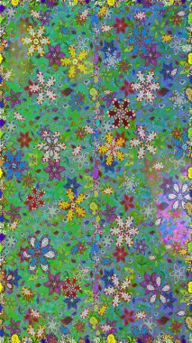 Zarif, parlak ve pürüzsüz yeşil ve mavi çiçek desenli tasarım. Sabıka baskıları, bebek kıyafetleri, duvar kâğıtları, paket kutuları vb..