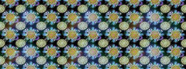 Tekstil ve kapak tasarımı için mükemmel. Mavi ve nötr renklerde çiçekler. Doodle tarzı. El çizimi dikişsiz sonbahar çiçekleri deseni. Renkli mavi ve nötr pürüzsüz desen.