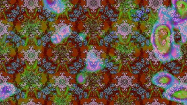 Eskiz klasiği. Düz Çiçek Elementleri Tasarımı. Renkli Bahar Teması eskiz kalıbı. Raster Şirin kumaş deseni.