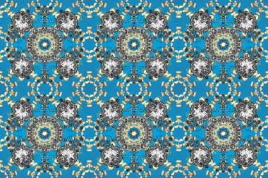 Barok tarzında kusursuz bir doğulu süsü. Raster geleneksel altın pürüzsüz desen gri, nötr ve mavi renkler.