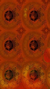 Raster illüstrasyonu. Kahverengi renkli çiçekler. Çiçek deseni. Şatafatlı bahar bahçesi dokusu. Kahverengi renkte çiçek çizimi.