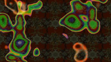 Asya tekstil tarzında. Çiçek desenli çizim. Düz Çiçek Elementleri Tasarımı. Renkli Bahar Teması eskiz kalıbı. Kahverengi, gri ve yeşil renkli çiçekler. Raster illüstrasyonu.