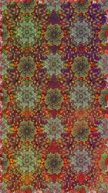 Şirin çiçek elementleri. Raster illüstrasyonu. Kahverengi renkli çiçekler. Kusursuz..