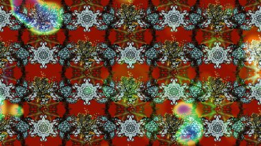 Halk tarzı. Parlak renkli çiçekleri ve kahverengi, kırmızı ve gri renkte yaprakları olan harika bir çiçek deseni. Moda baskıları için zarif bir şablon. Modern çiçek arkaplanı.