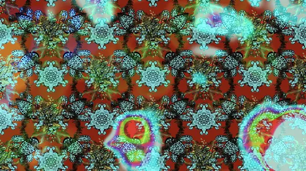 Tony 'nin kumaş kalıbını çiz. Modaya uygun kumaş deseni. Küçük çiçekteki sevimli çiçek deseni. Raster illüstrasyonu.