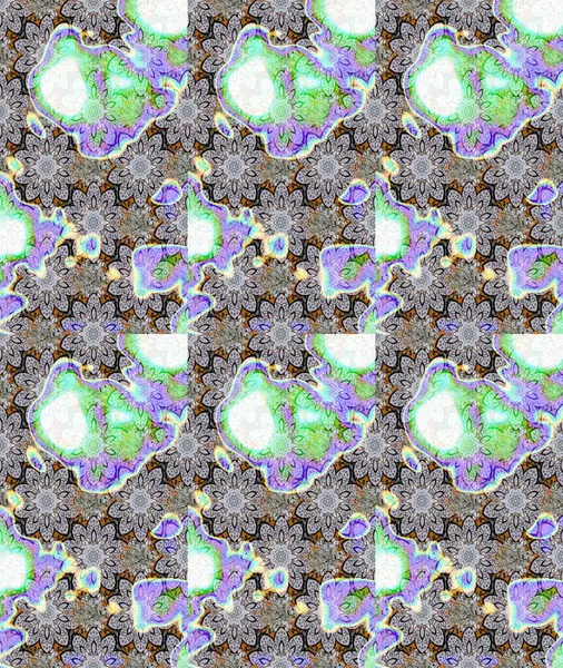 Tarafsız renklerde parlak çiçekli halı eşkali..