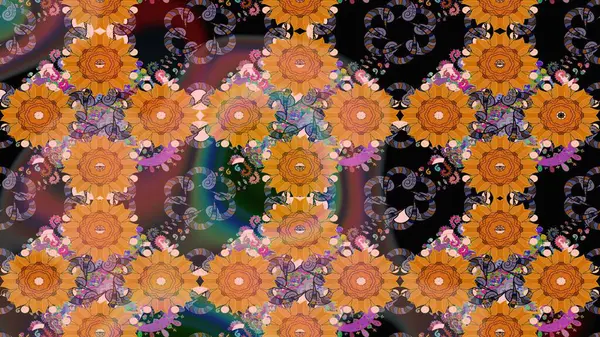 Raster Moda kumaş deseni. Şirin çiçekler. Çizgi çizimi deseni.