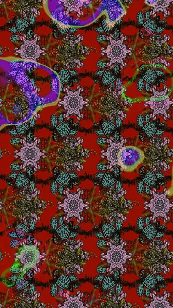 Renkli Bahar Teması eskiz kalıbı. Çiçekler kırmızı, kahverengi ve gri renklerde. Raster illüstrasyonundaki çiçek desenli çizim. Düz Çiçek Elementleri Tasarımı.