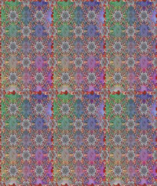 Parmak izi, kumaş, duvar kâğıdı, tekstil için raster dokusu. İşlemeli çiçekli, dikişsiz desen. Renkli grunge soyut arkaplanı Cologray ve nötr çiçeklerle zenginleştirir.