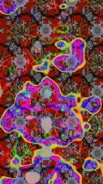 Vadinin çiçekleri gri, kırmızı ve kahverengi renklerde. Raster çiçek desenleri çiziyor..