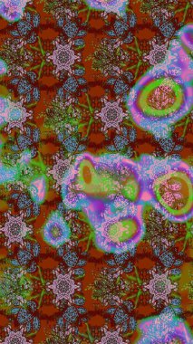 Suluboya çizim kalıbı. Çiçek izi. Suluboya tarzında kahverengi renkte çiçekler.