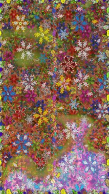 Kahverengi renkli çiçekler. Düz Çiçek Elementleri Tasarımı. Renkli Bahar Temalı Kusursuz Arkaplan. Güzel çiçek deseni..