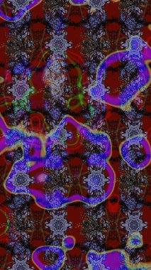 Vadinin çiçekleri kahverengi, kırmızı ve mor renklerde. Raster çiçek desenleri çiziyor..