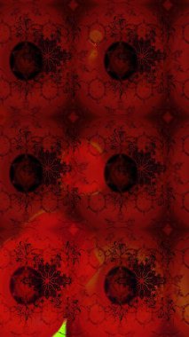 Kırmızı renkte çiçekler. El çizimi çiçekli soyut çizim kalıbı. Raster illüstrasyonu.