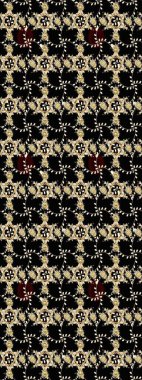 Küçük siyah ve bej desenli, çiçekli, oldukça eski bir besin torbası. Tekstil, kumaş, kapaklar, duvar kağıtları, baskı, naylon, yapıştırma, örgü, dekupaj için çiçeksiz arkaplan. Millefleurlar