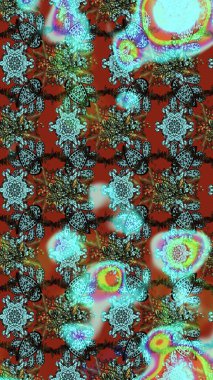 Mavi, kahverengi ve yeşil renkte çiçekler. Çiçek desenli eskiz. Tişört baskısı için çiçek boyama rasteriName.