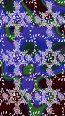 Süslü kumaş deseni. Düz Çiçek Elementleri Tasarımı. Raster illüstrasyonundaki çiçek desenli çizim. Renkli Bahar Teması çizim şablonu.