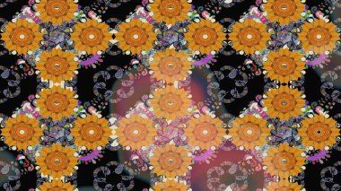 Hoş bir çiçek geçmişi var. Küçük bir çiçekte eskiz deseni. Güzel kumaş deseni. Raster illüstrasyonu.