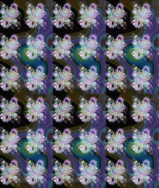 Çiçekler suluboya eskiz deseni. Raster Stili kumaş deseni.