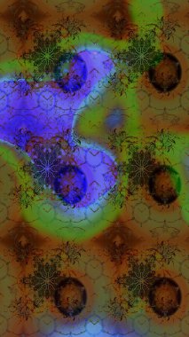 Kahverengi renkli çiçekler. Hediye ambalaj kağıdı, tebrik kartları, posterler ve pankart tasarımı. Raster düz çiçek çizim deseni.