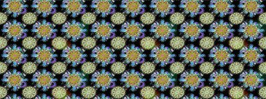 Tekstil, kumaş, kapaklar, duvar kağıtları, baskı, naylon, yapıştırma, örgü, dekupaj için çiçeksiz arkaplan. Millefleur 'lar. Oldukça eski bir besin torbası deseni. Küçük siyah, nötr, çiçekler.