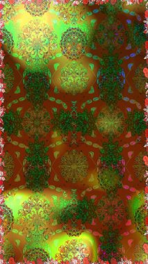 Kumaş desenli papatya çiçeği detayı. Kahverengi renkte çiçekler.