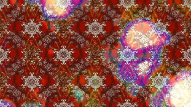 Kahverengi, kırmızı ve nötr çiçekli eskiz deseni, suluboya çiçek deseni, güzel çiçek, duvar kağıdı, kart veya kumaş için fayanslı. Raster - stok.