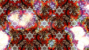 Raster illüstrasyonu. Çiçekli karalama şeklinde Raster çiçek deseni. Kahverengi, nötr ve kırmızı renklerde bahar çiçekleri.