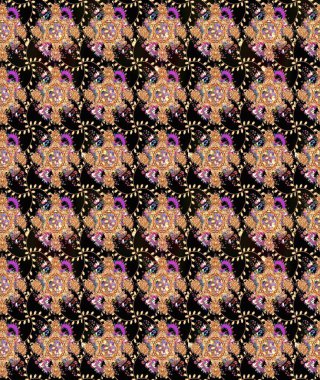 Taslak desenli, modaya uygun kumaş deseni. Renkli Bahar Teması eskiz kalıbı. Düz Çiçek Elementleri Tasarımı. Raster illüstrasyonu. Şirin çiçek elementleri..