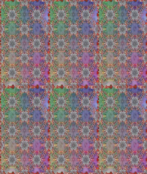 Parmak izi, kumaş, duvar kâğıdı, tekstil için raster dokusu. İşlemeli çiçekli, dikişsiz desen. Renkli grunge soyut arkaplanı Cologray ve nötr çiçeklerle zenginleştirir.