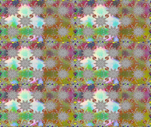 Güzel çiçekli ve yapraklı kusursuz desenler gri renklerde suluboya desenli, duvar kağıdı, kart ya da kumaş için fayanslı. Raster illüstrasyonu.